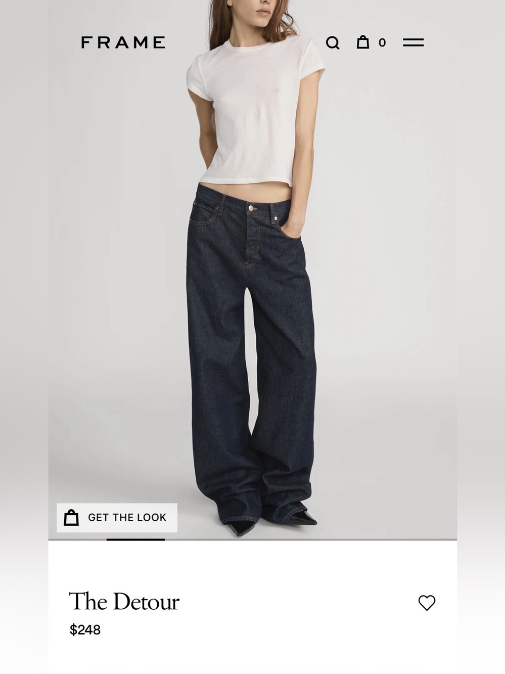 Frame Denim / Amelia Gray The Detour Wide Leg / Oversized Barrel Jean